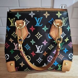 Louis Vuitton Black Multicolor Monogram Purse with Gold Hardware